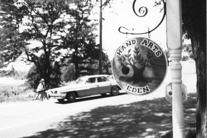 Eden Hand Arts sign, circa 1965.